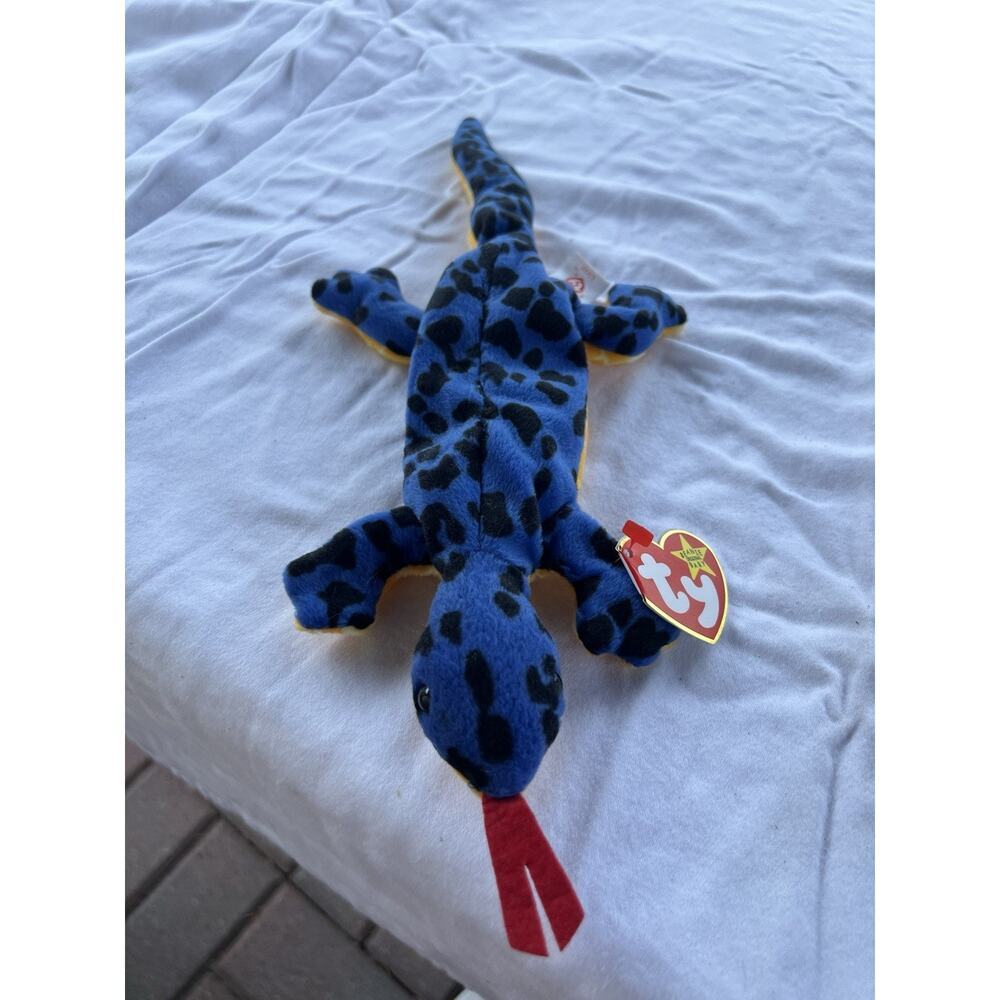 Ty Beanie Baby Lizzy Lizard 1995 4th Generation Hang Tag PVC Filled